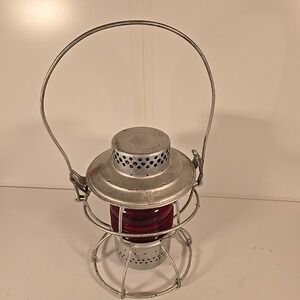Vintage St Louis Central Railroad Oil Lamp stamped Handlan, St. Louis